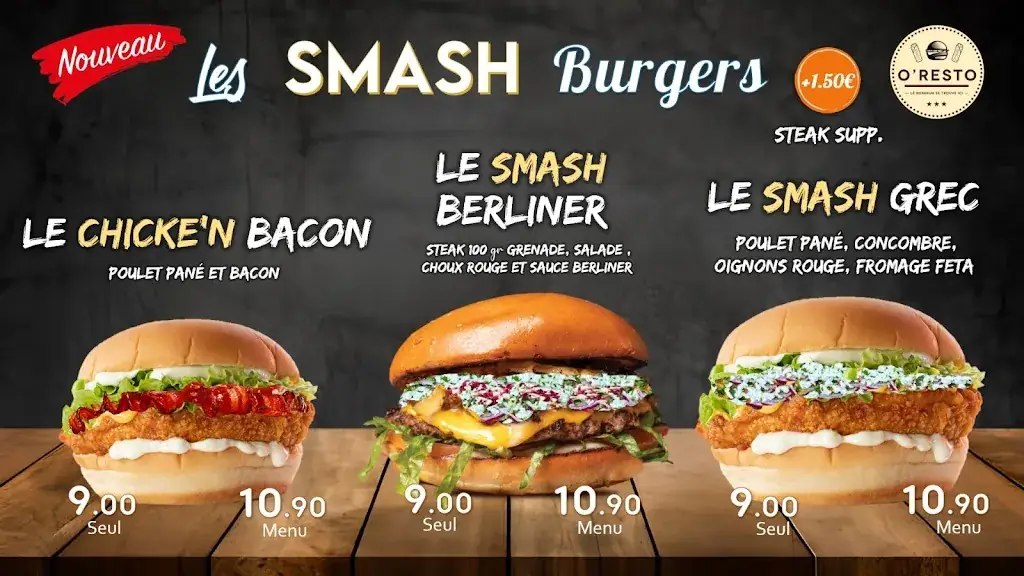 Menu_O’Resto 2 St-Georges, Smash Burger, Kebab, Burger, Bowl, Fried Chicken._Nort-sur-Erdre_image_2
