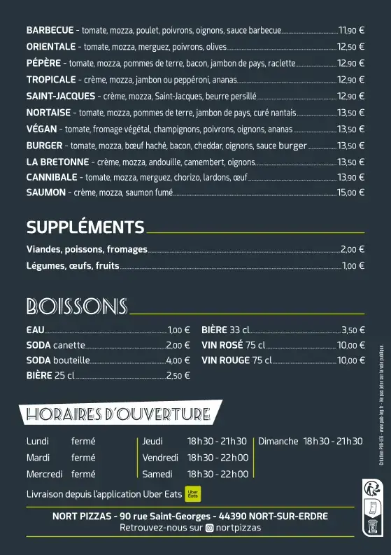 Menu_Nort pizzas_Nort-sur-Erdre_image_1