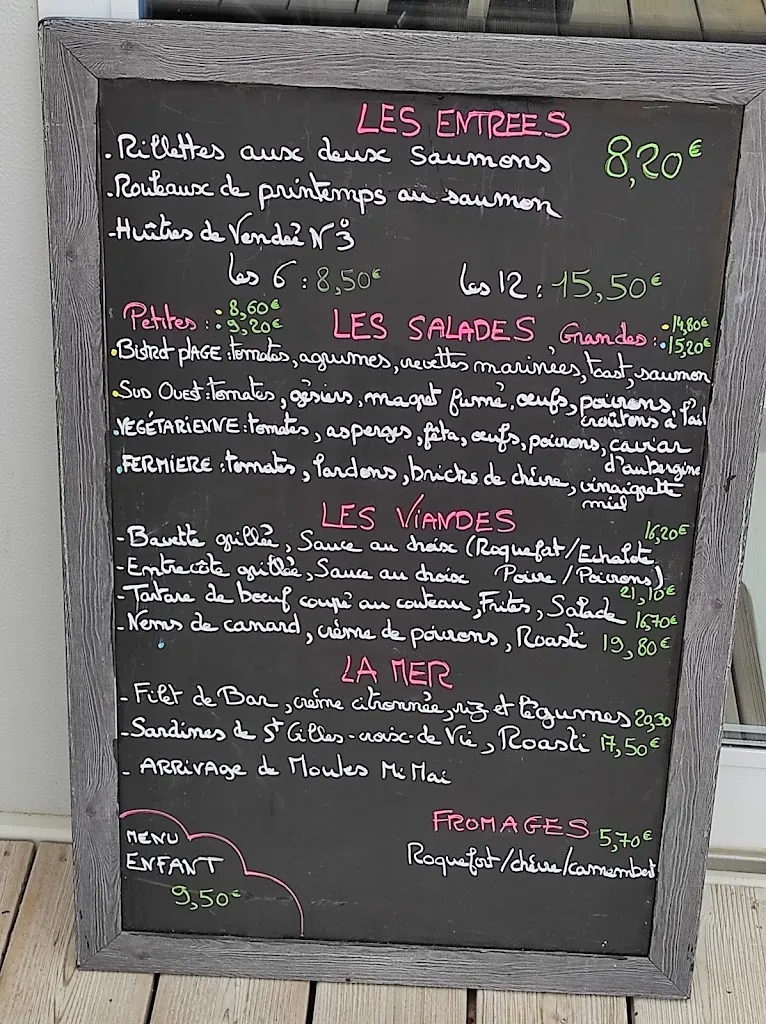 Menu_Le Bistrot Plage - Notre Dame de Monts_Notre-Dame-de-Monts_image_1