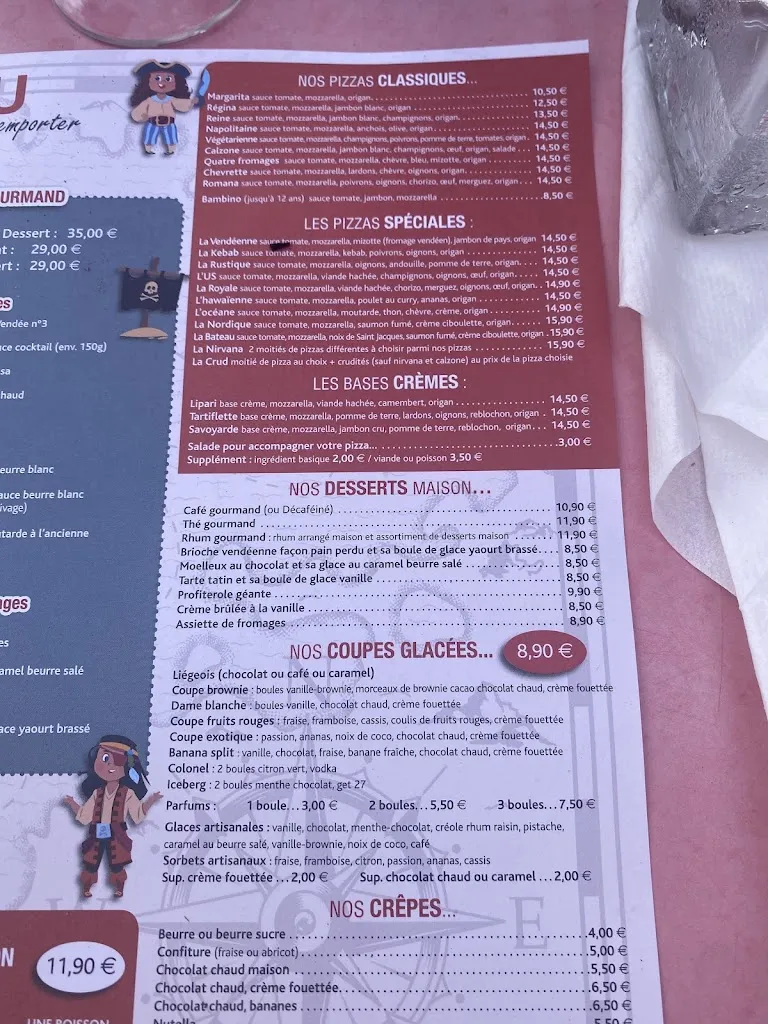 Menu_Le Bateau : Restaurant Pizzéria_Notre-Dame-de-Monts_image_4