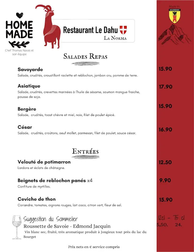 Menu_Restaurant Le Dahu Bar la Bodéga_Villarodin-Bourget_image_3