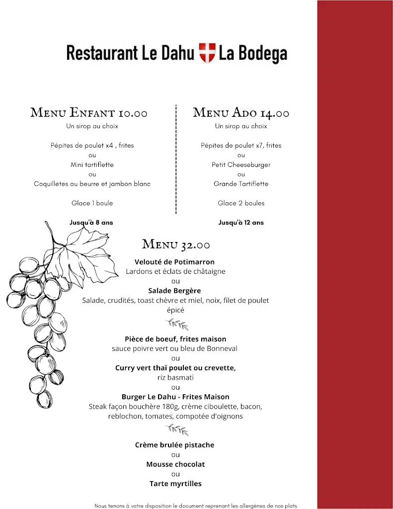 Menu_Restaurant Le Dahu Bar la Bodéga_Villarodin-Bourget_image_4