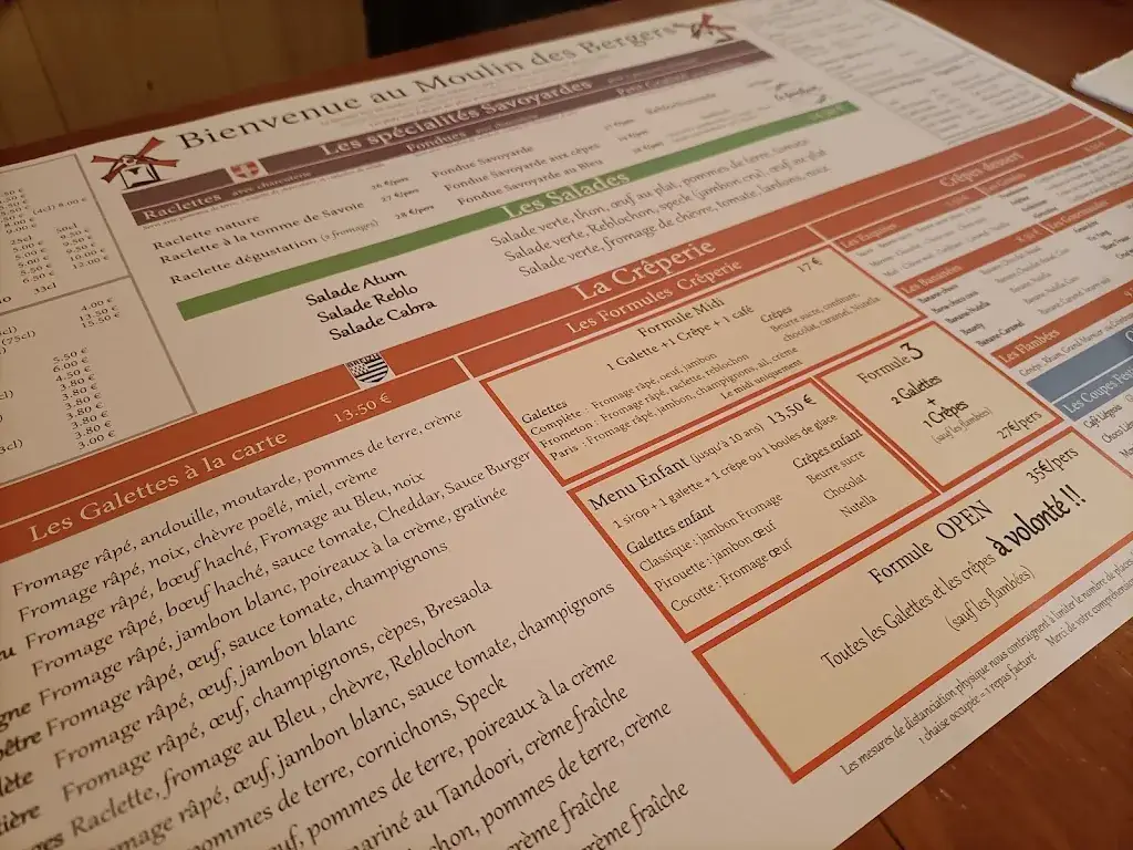 Menü_Le Moulin des Bergers_valfréjus_Bild_2