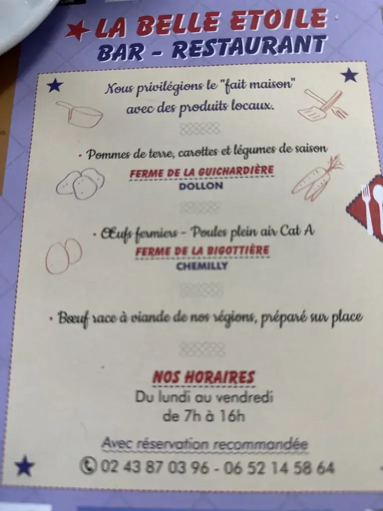 Menu_La Belle Etoile_Guécélard_image_3