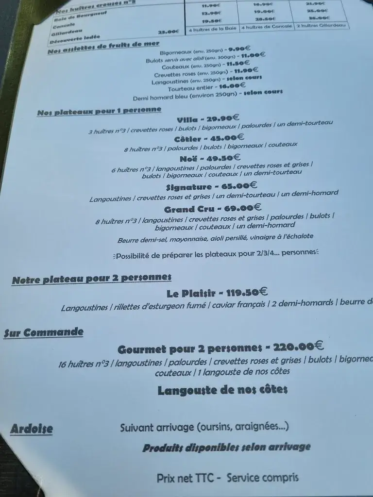 Menu_La Villa Noë_Pornic_image_4