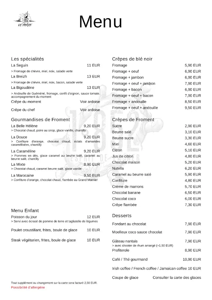 Menu_Le Phare 1852_Piriac-sur-Mer_image_1