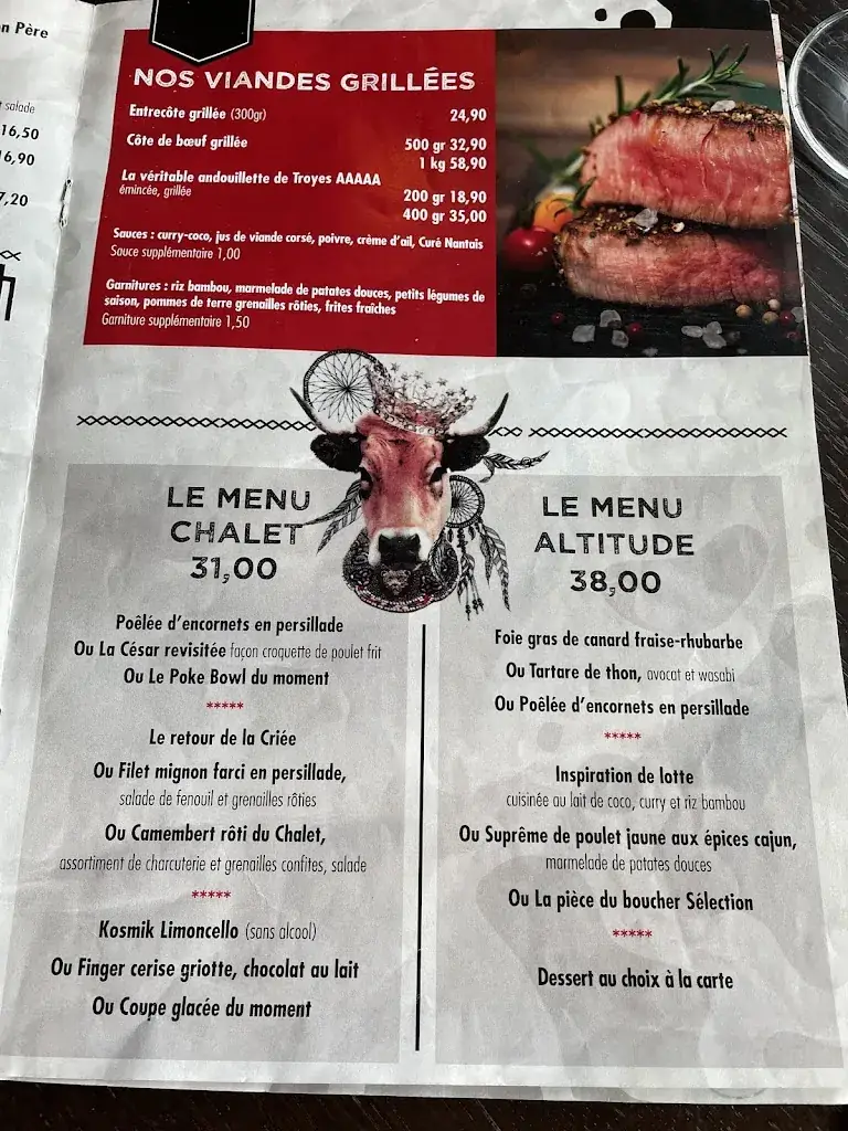 Menu_Le Châlet de mon Père Restaurant St Herblain_Saint-Herblain_image_4