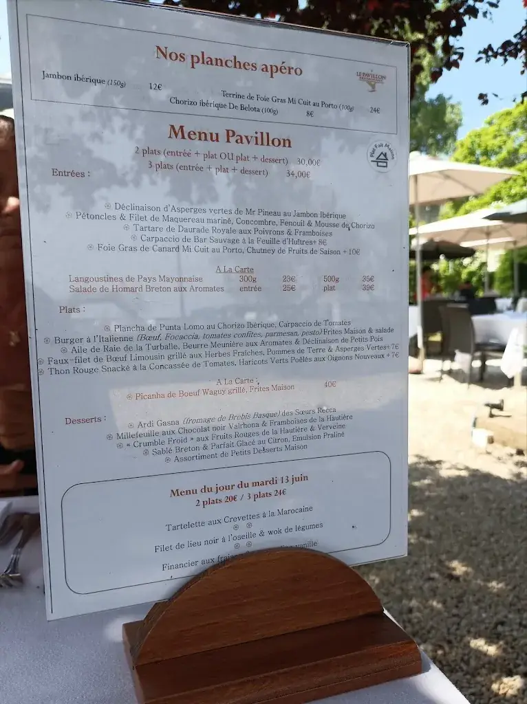 Menu_Restaurant le Pavillon_Saint-Herblain_image_1