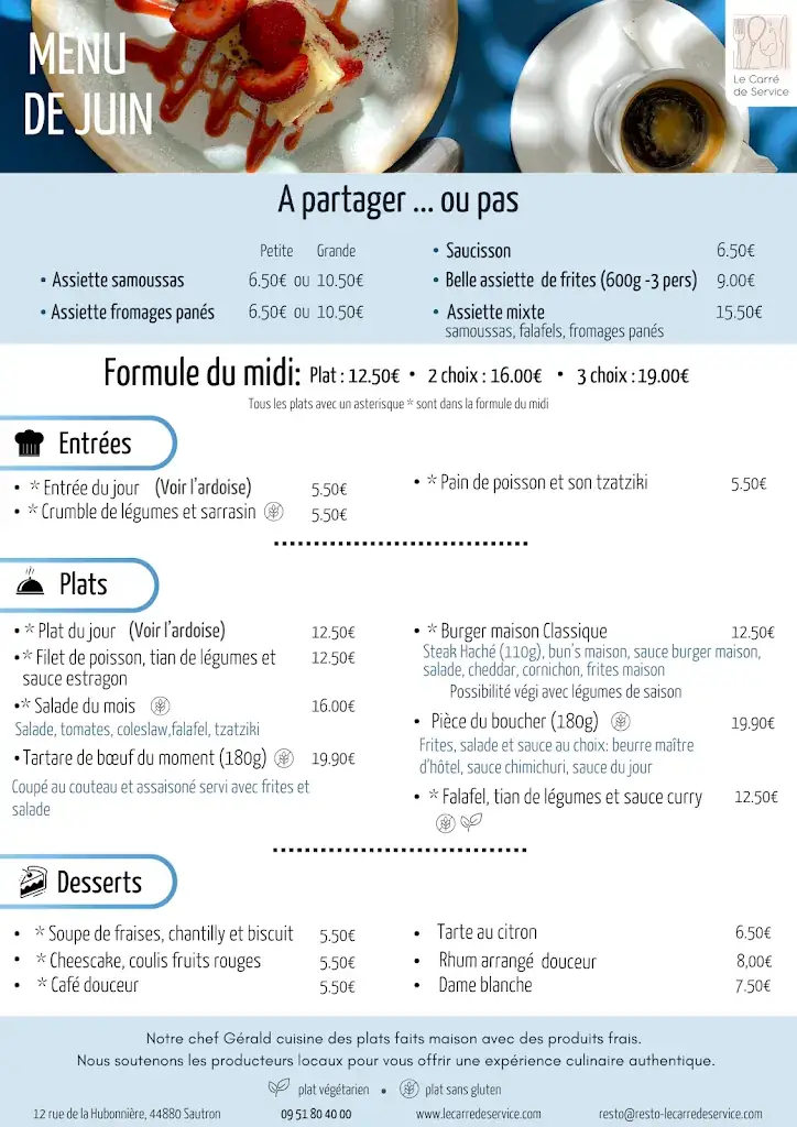 Menu_Le Carré de Service - Restaurant Sautron_Sautron_image_1