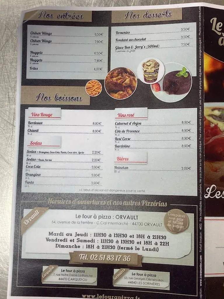 Menu_Le Four à Pizza_Orvault_image_2