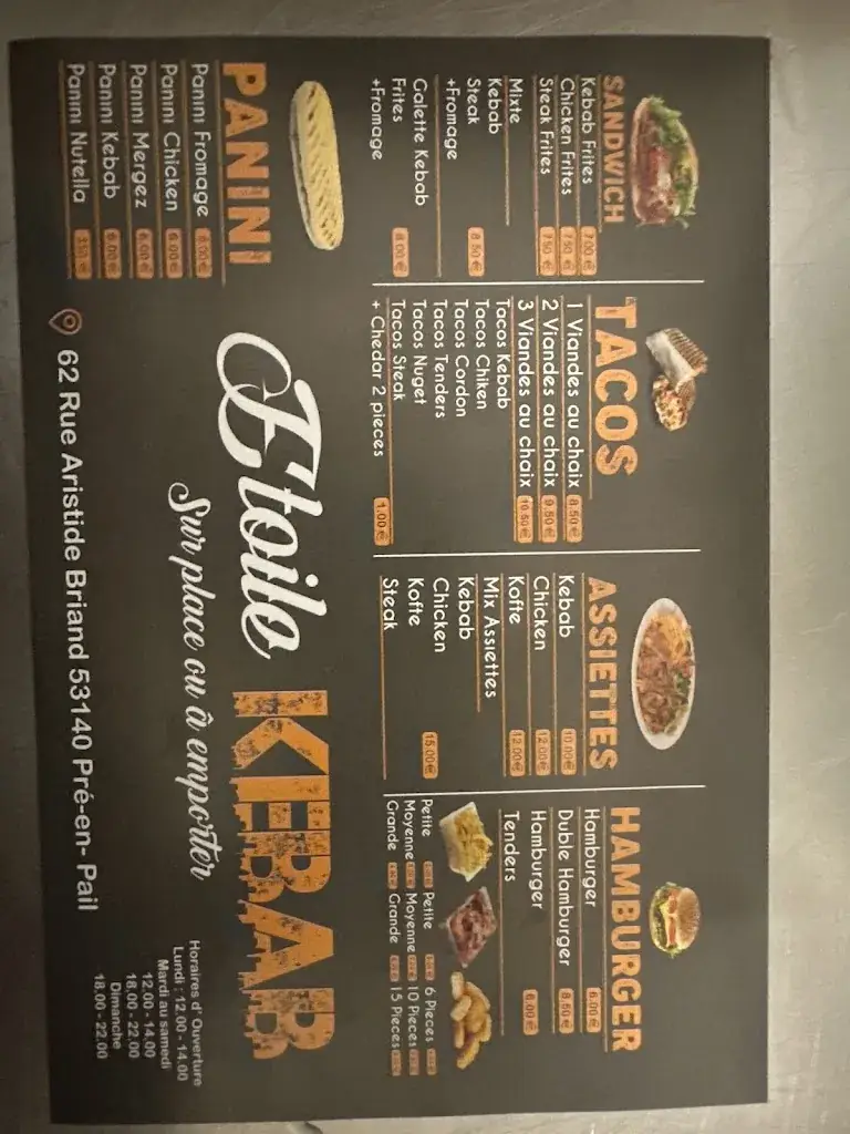 Menü_Étoile kebab_Pré-en-Pail-Saint-Samson_Bild_1