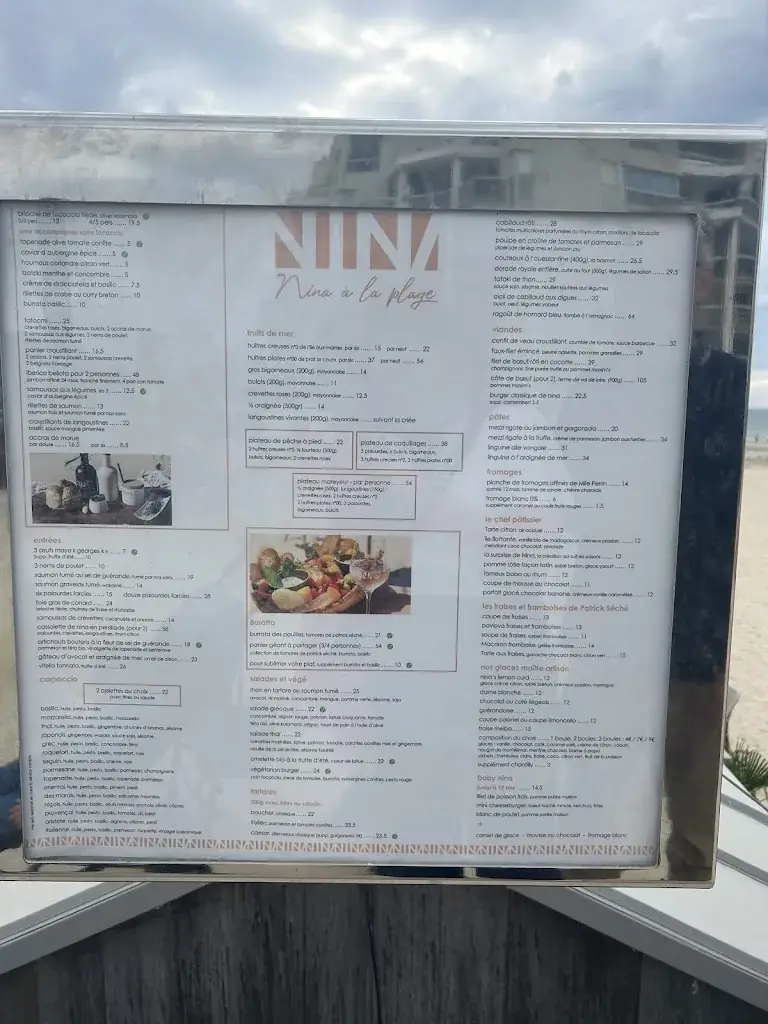 Menu_Nina À The Plage - Restaurant_Pornichet_image_1
