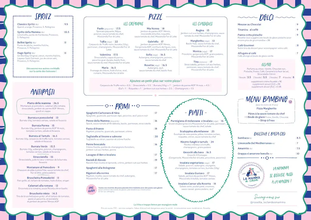 Menu_Rosetta - Le Clan des Mamma, Pizzas & Cocktails - Pornichet_Pornichet_image_1