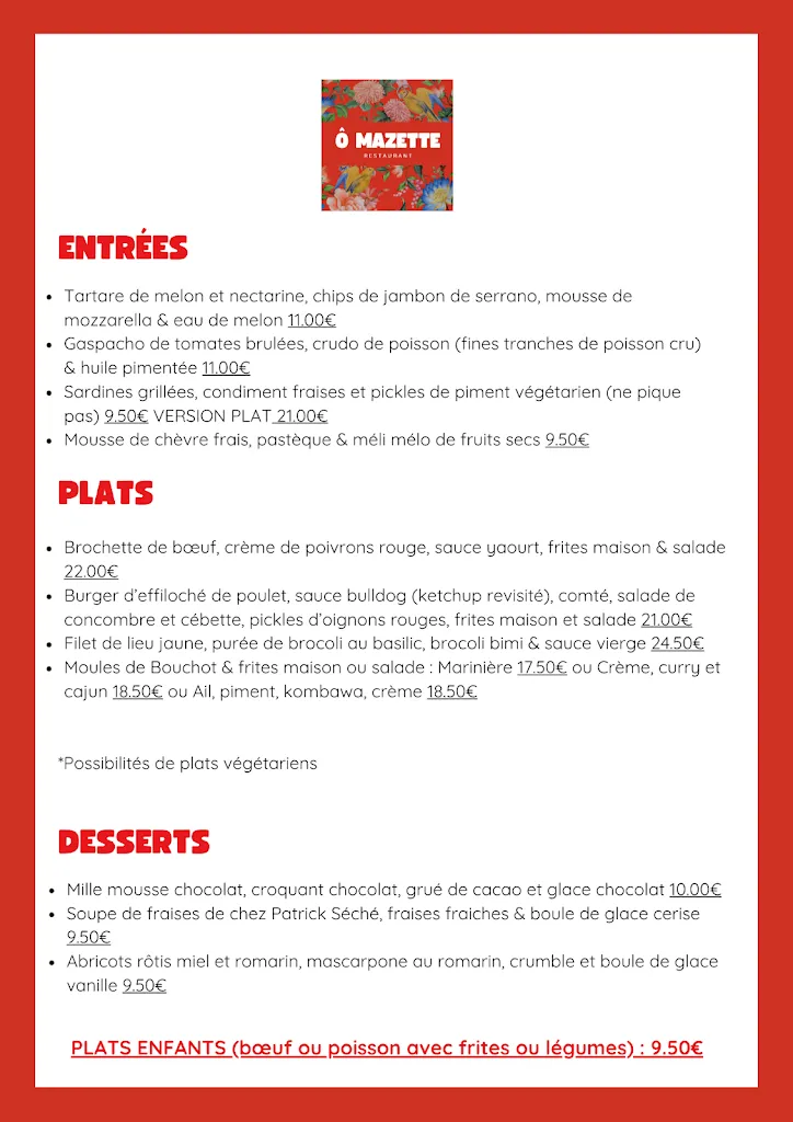 Menu_Ô Mazette_Pornichet_image_1