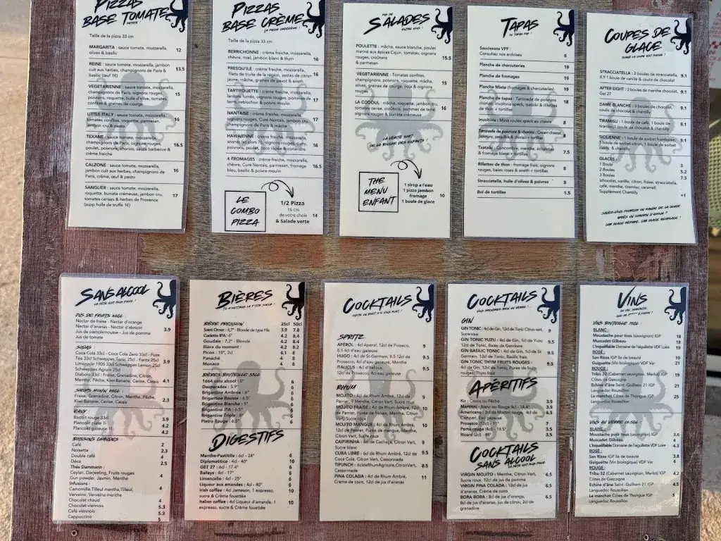 Menu_Pizzeria l'Octopus - Pizzas / Tapas / Cocktails_Pornichet_image_1