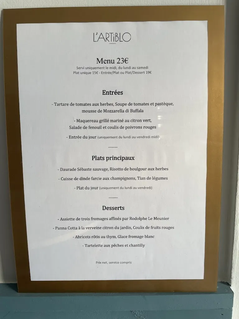 Menu_L'Artiblo_Saint-Cyr-sur-Loire_immagine_2
