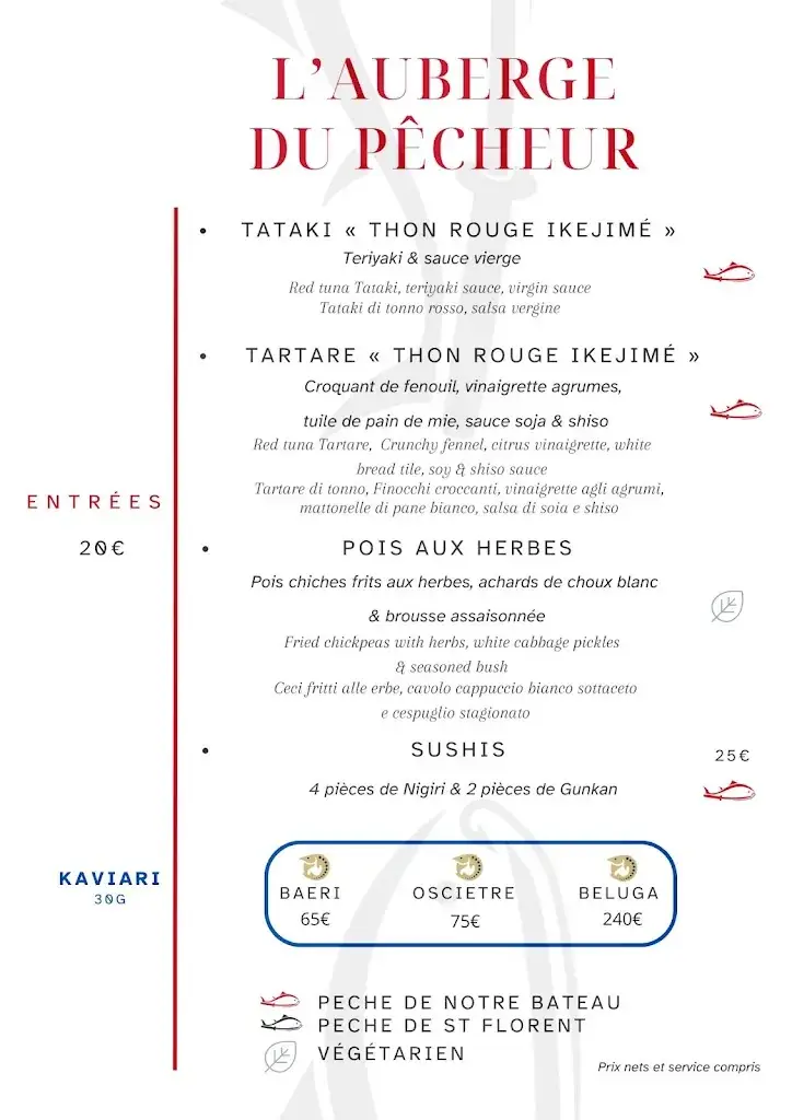 Menu_Auberge du pêcheur_Saint-Florent_image_1