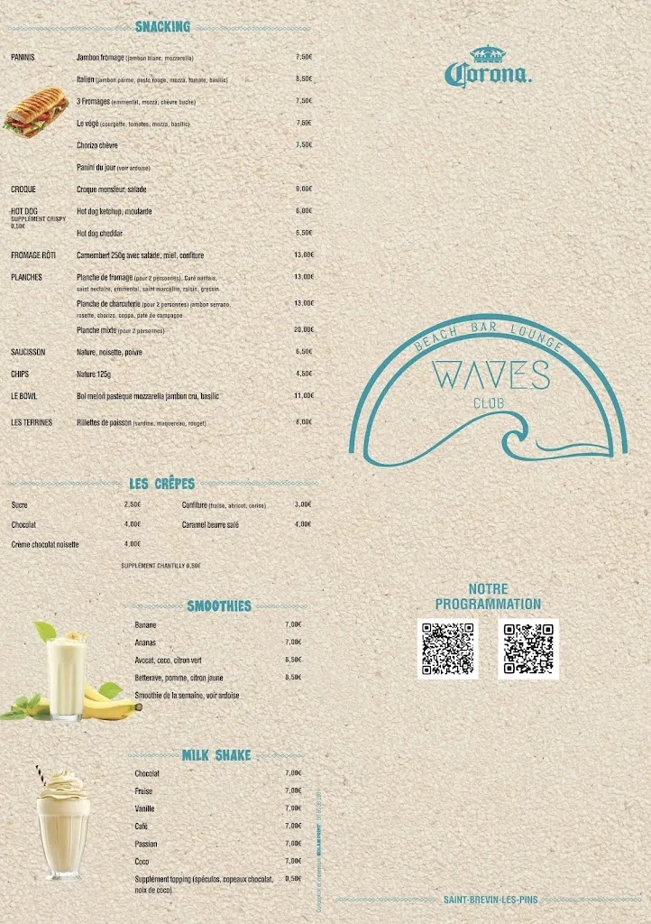 Menu_Waves club_Saint-Brevin-les-Pins_image_1