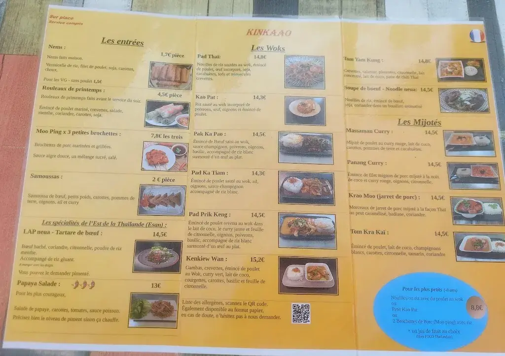 Menu_Thaï food - Restaurant Thaïlandais - Kinkaao_Saint-Hilaire-de-Riez_imagen_1