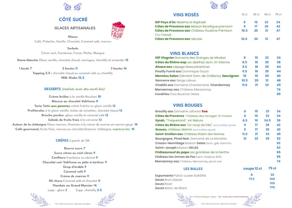 Menu_Le Bonaparte_Paris_immagine_1