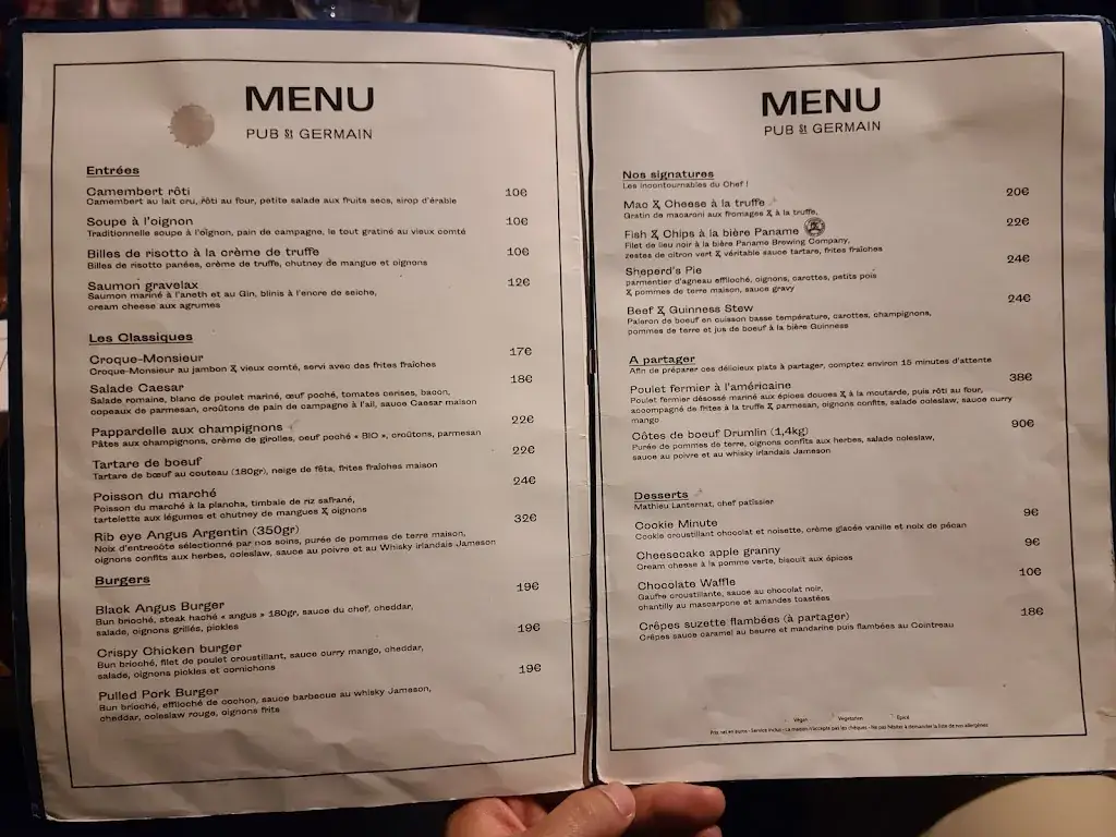 Menu_Pub St Germain_Paris_image_3