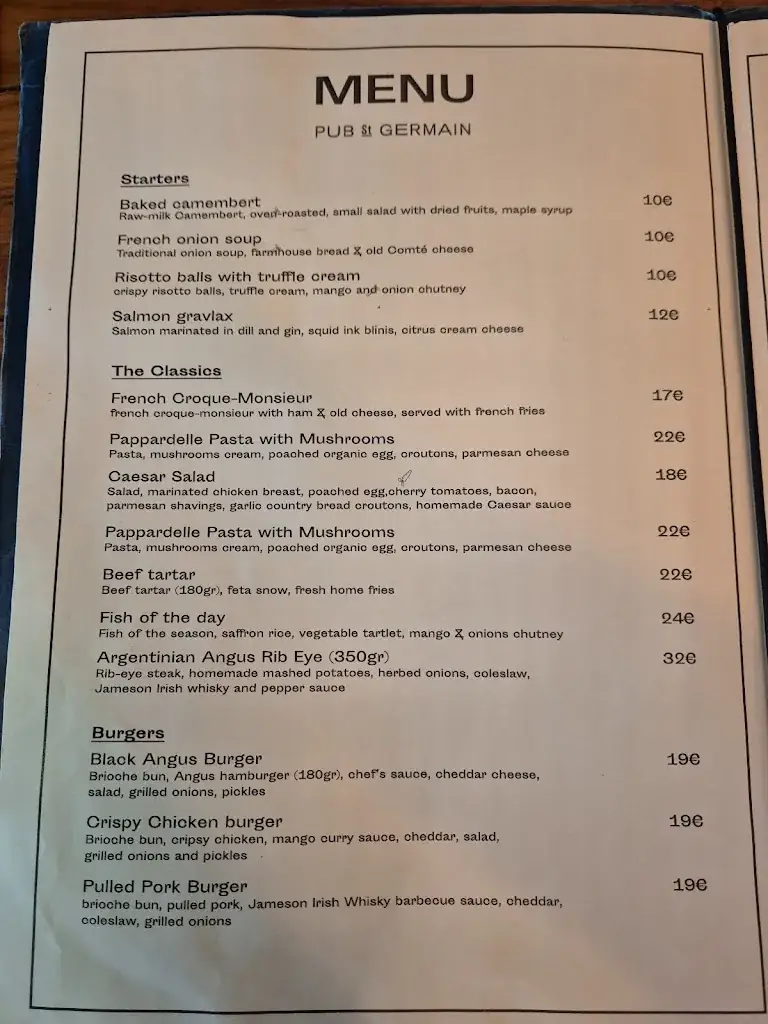 Menu_Pub St Germain_Paris_image_4