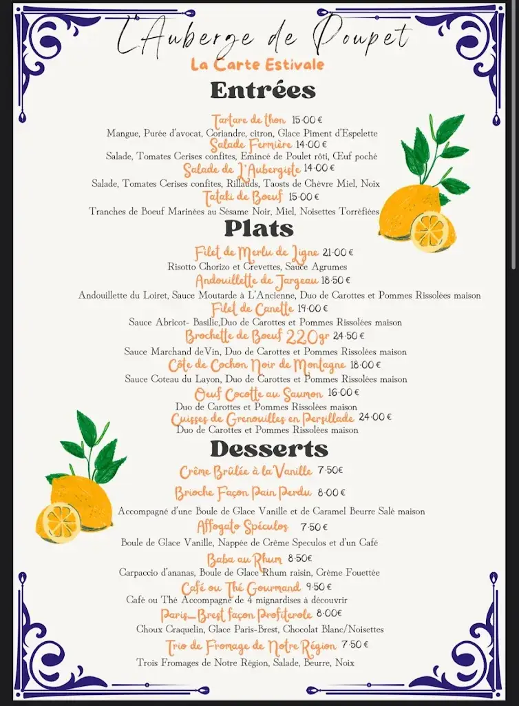 Menu_The Hostel By Poupet Sarl_Saint-Malô-du-Bois_image_1