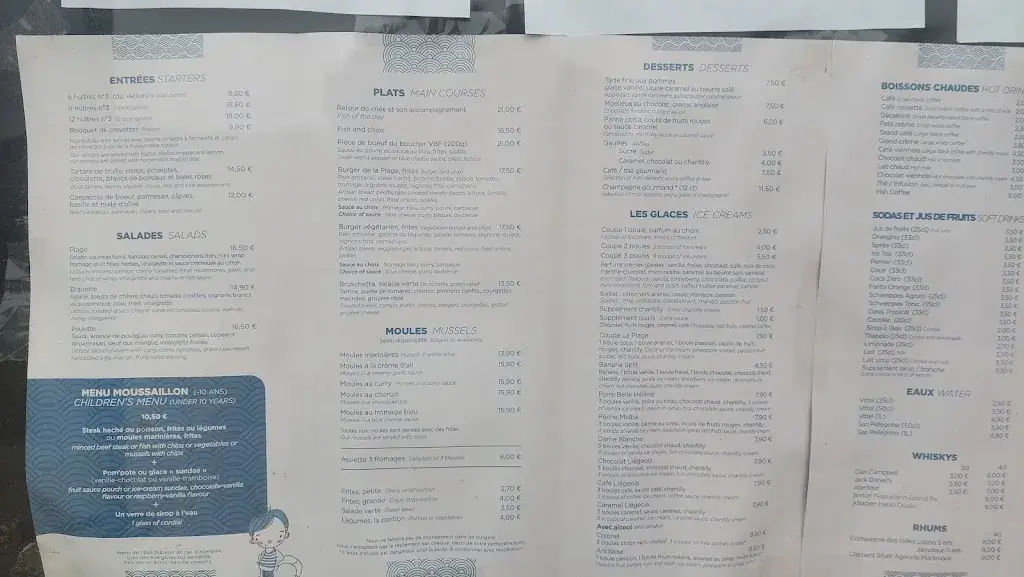 Menu_La Plage le Veillon_Talmont-Saint-Hilaire_image_1