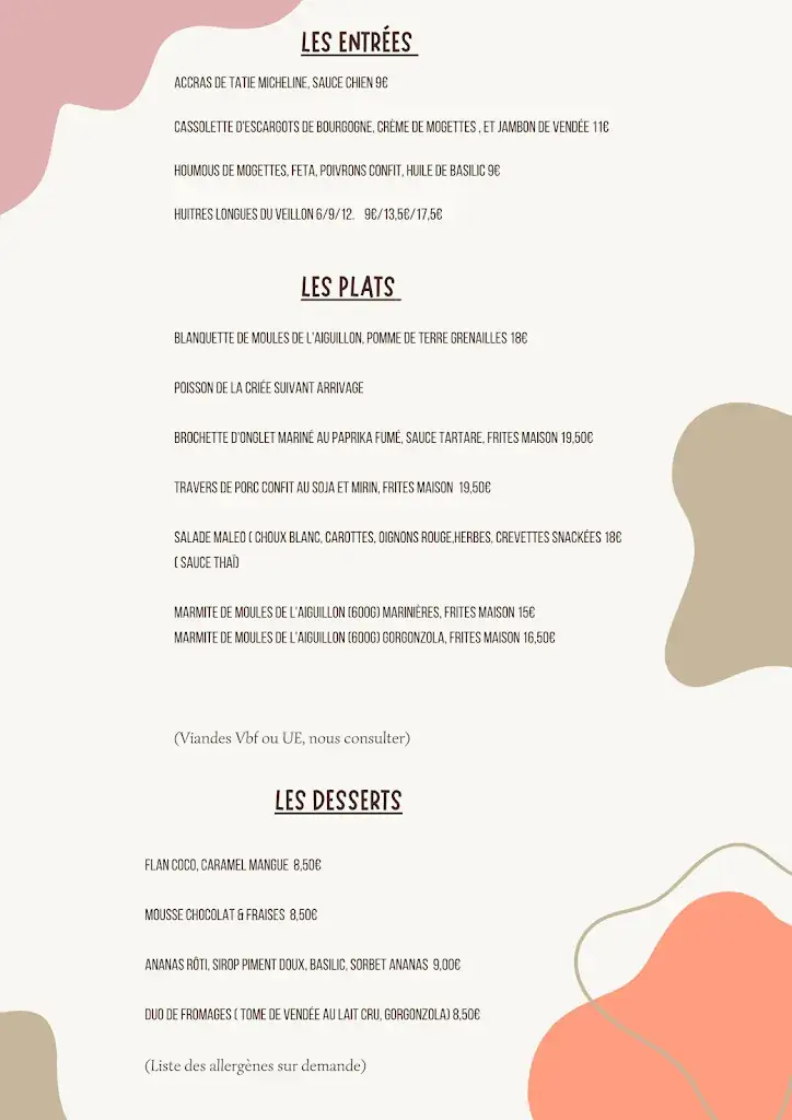 Menu_Restaurant Maléo_Talmont-Saint-Hilaire_image_1