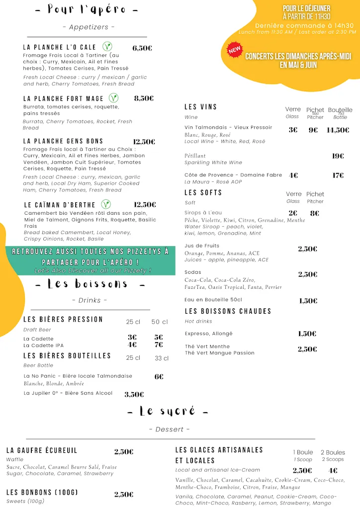 Menu_Guinguette Pizzeria - La Bélière Loisirs_Talmont-Saint-Hilaire_image_1