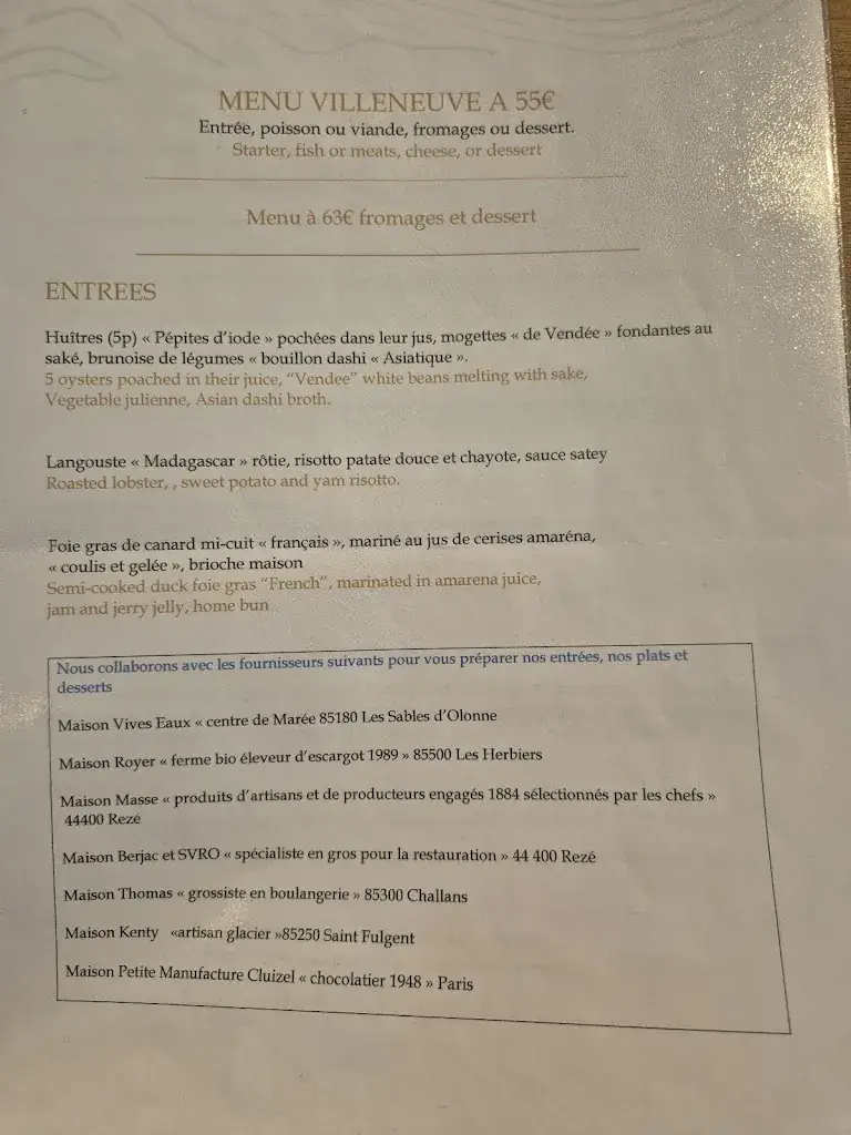 Menu_La Table de Villeneuve_Sables-d'Olonne_immagine_2