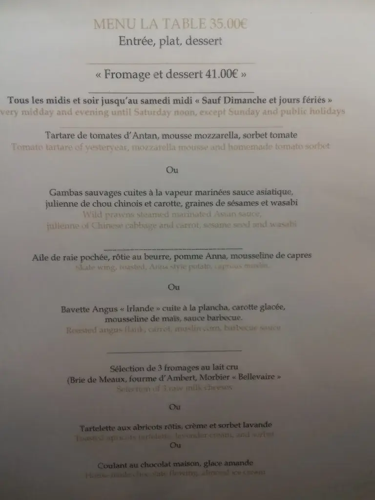Menu_La Table de Villeneuve_Sables-d'Olonne_immagine_4