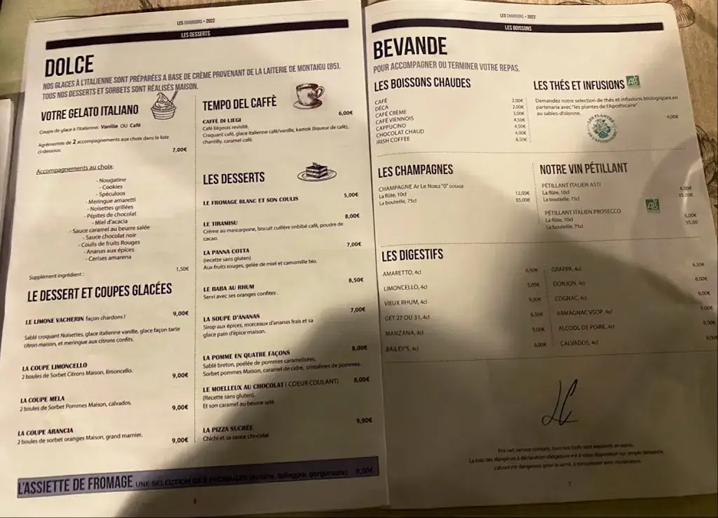 Menu_Les Chardons restaurant_Sables-d'Olonne_image_1