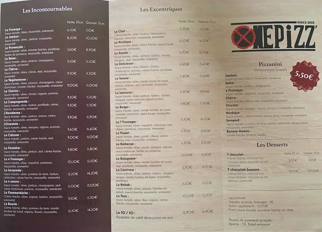 Menu_One Pizz' - Sainte Hermine_Sainte-Hermine_image_2