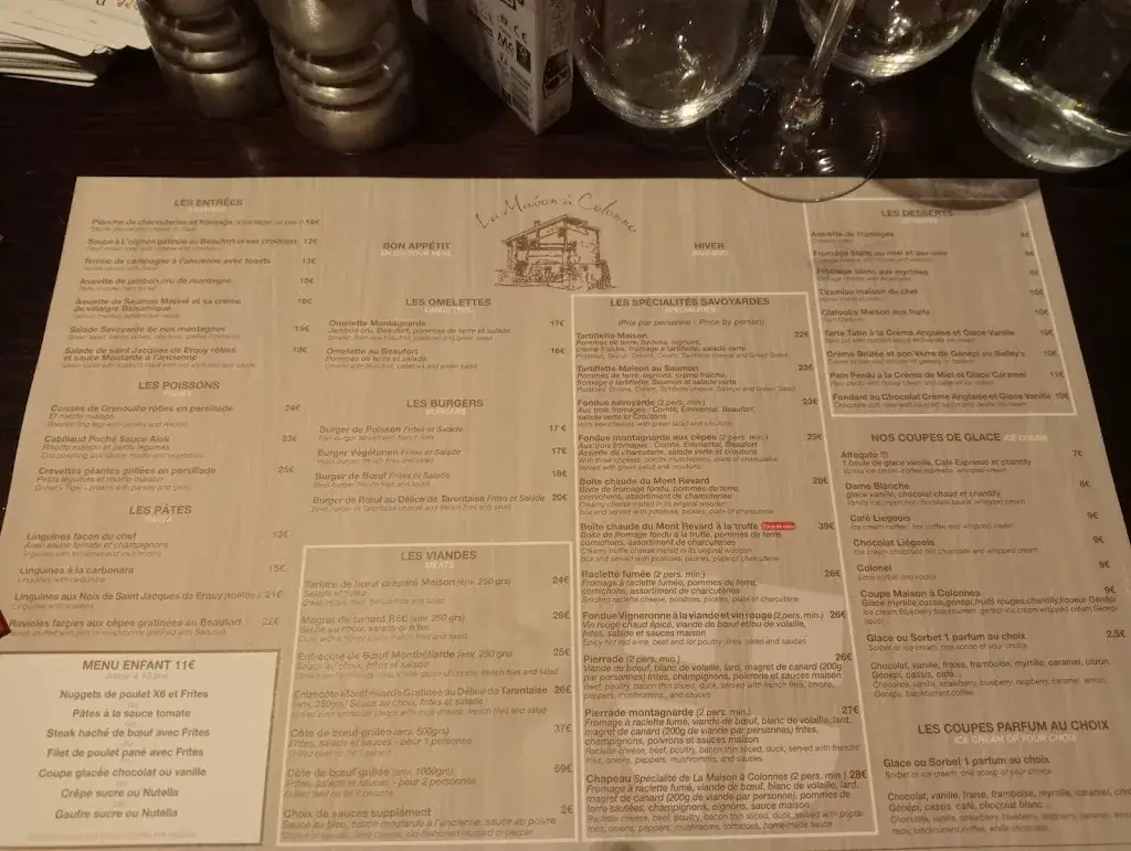 Menu_La Maison à Colonnes_Sainte-Foy-Tarentaise_image_1