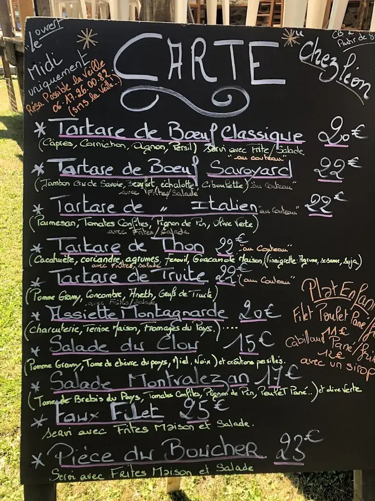 Menu_Restaurant Chez Leon_Sainte-Foy-Tarentaise_image_2