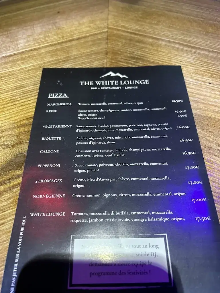 Menu_The White Lounge_Sainte-Foy-Tarentaise_image_1