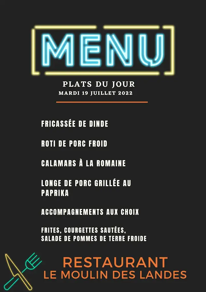 Menu_LE MOULIN DES LANDES SAINTE LUCE SUR LOIRE VOUS ACCUEILLE_Sainte-Luce-sur-Loire_image_1