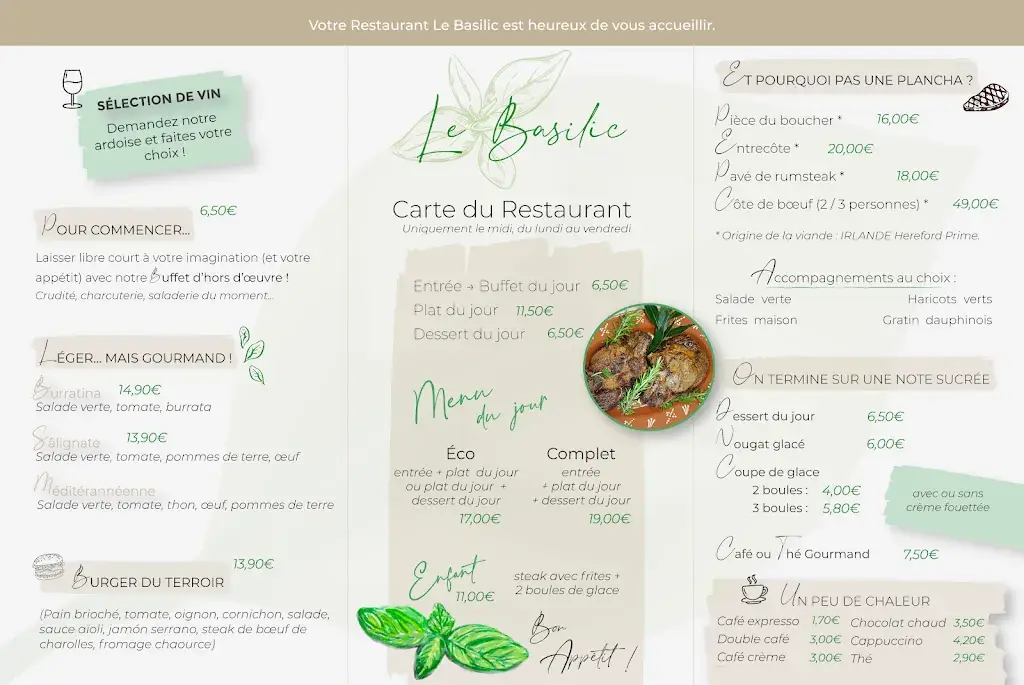 Menu_Le Basilic - Restaurant / Bar_Saligny_immagine_3