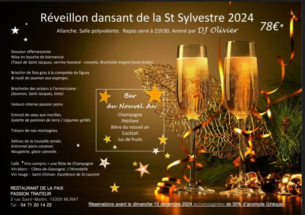 Menu_Restaurant de la Paix _Murat_image_1