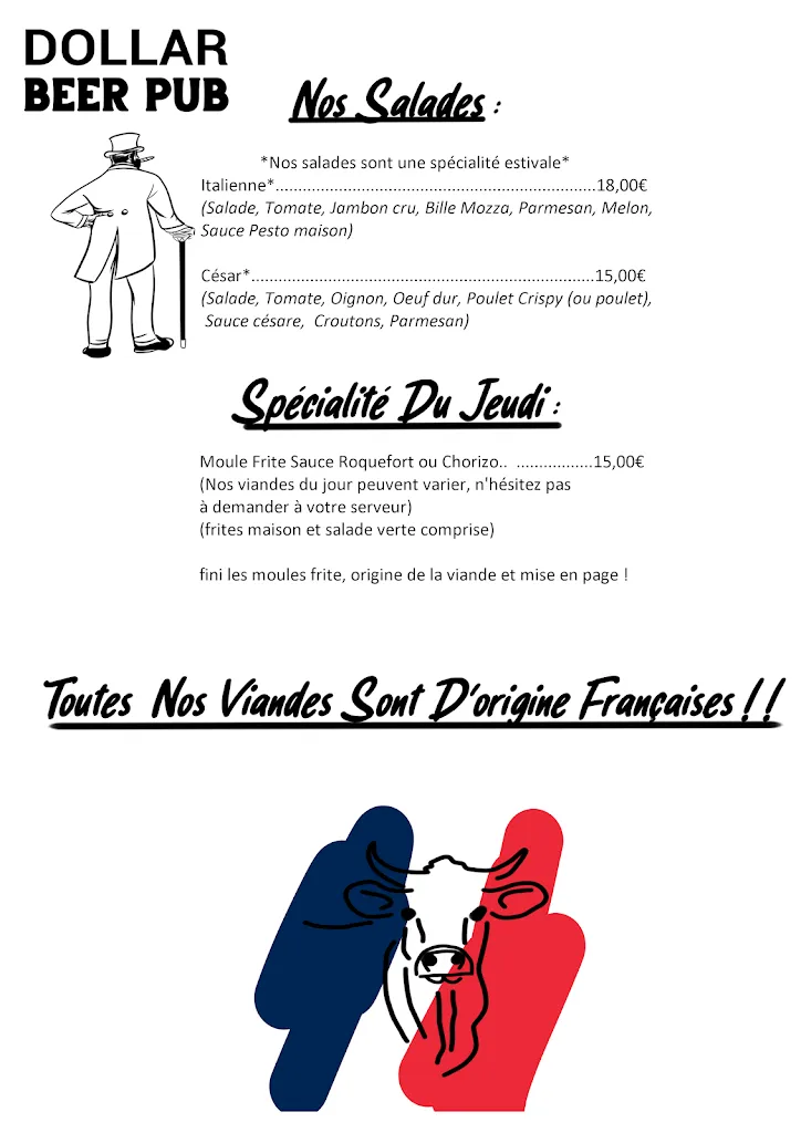 Menu_Dollar Beer Pub_Sainte-Cécile-les-Vignes_immagine_2