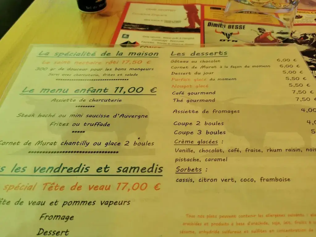 Menu_Le Relais Des Trois Rochers_Murat_image_4