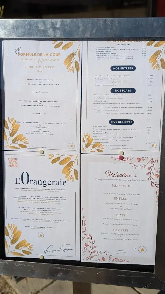 Menu_L'Orangeraie Saumur le Bistrot du château_Saumur_image_4