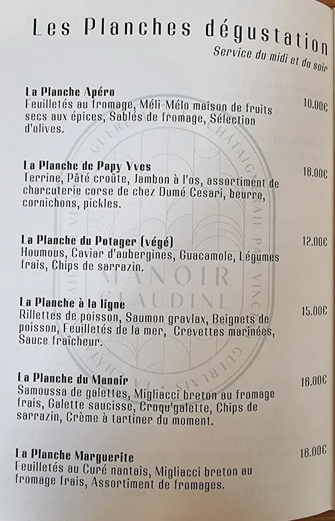 Menu_Le Manoir Claudine - La Châtaigneraie_Sucé-sur-Erdre_image_2