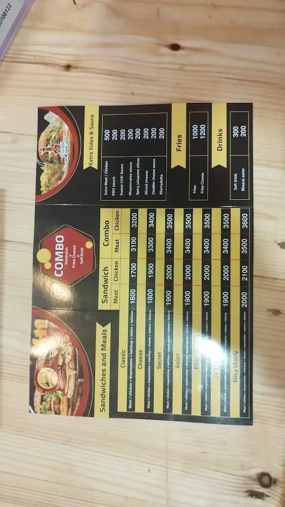 Menu_Charcoal's Burgers_Sudan_image_1