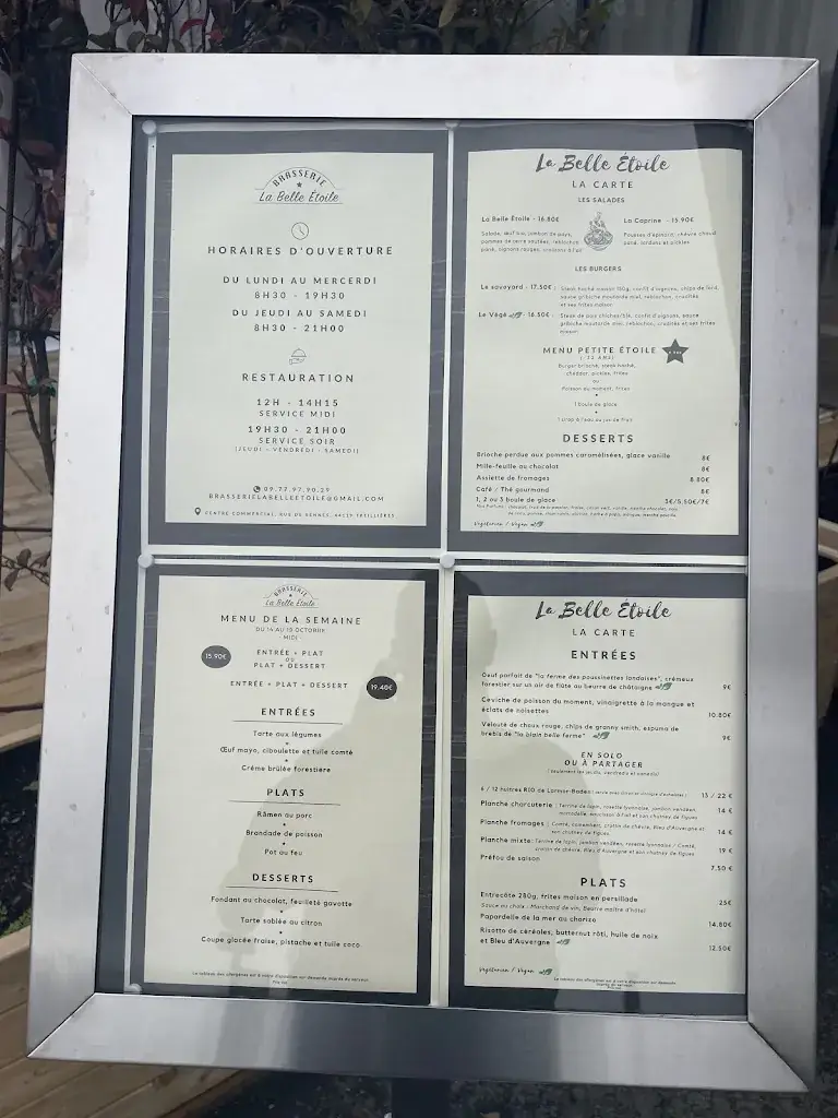 Menu_Brasserie la Belle Etoile_Treillières_image_1