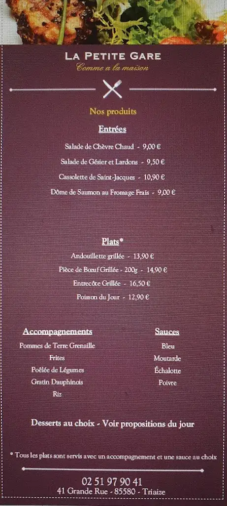 Menu_La Petite Gare_Triaize_image_2