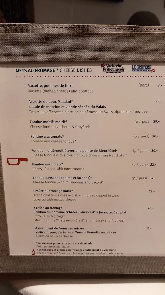 Menu_Restaurant Les Armures_Genève_image_4