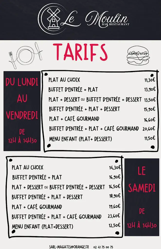 Menu_Restaurant Le Moulin - Bar Brasserie_Lys-Haut-Layon_image_1