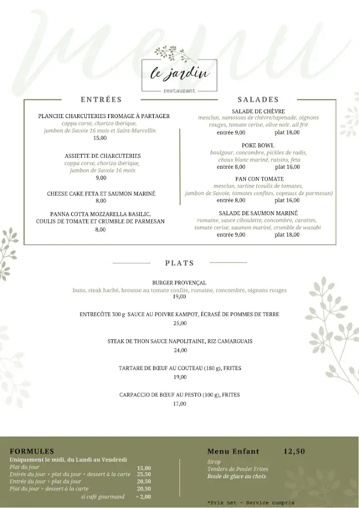 Menu_Le Jardin Restaurant_Mallemort_image_1